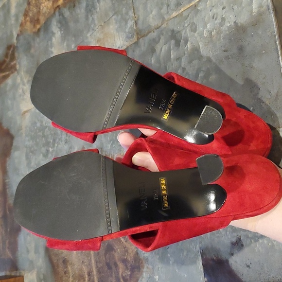 Vaneli | Red Suede Heeled Slide | Size 7.5 - Picture 9 of 14